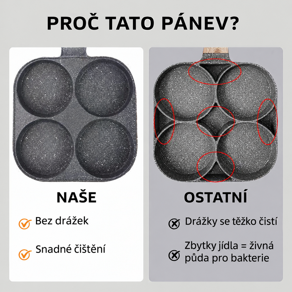 Nurela nepřilnavá pánev na 4 vejce